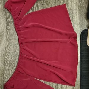 Off the shoulder red blouse